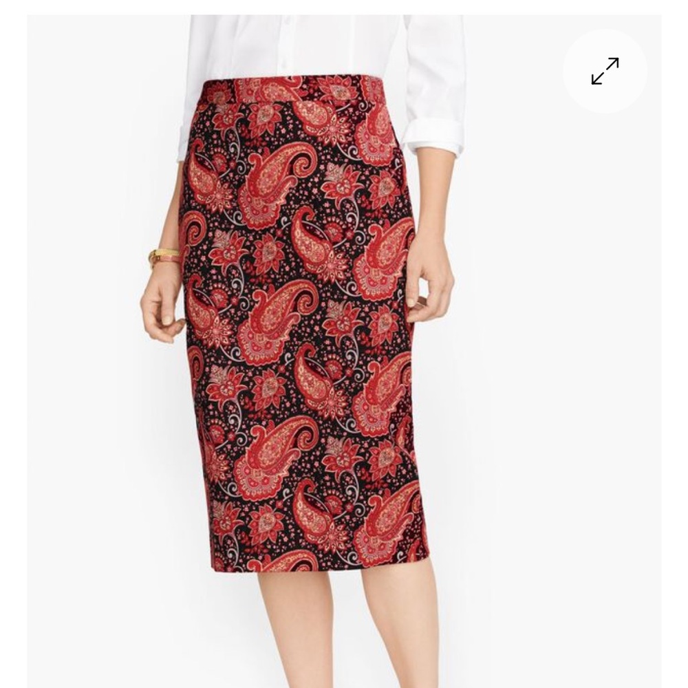 Talbots Paisley Midi Pencil Skirt, Size 12